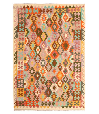 Kelimshop 302x200 cm Handgewebter Traditioneller Kelim Teppich Woll