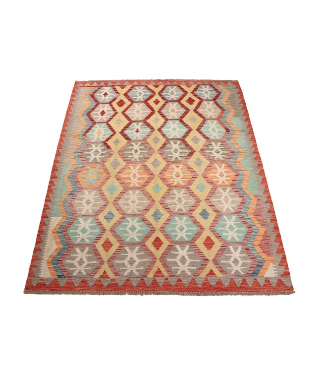 199x152 cm Handgewebter Traditioneller Kelim Teppich Woll