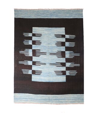 Kelimshop 205x155 cm Handgewebter Moderner  Woll-Kelim-Teppich