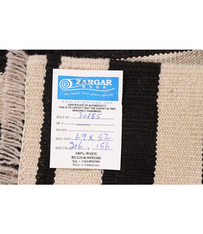 206x156 cm Handwoven Modern Red Wool Kilim Rug