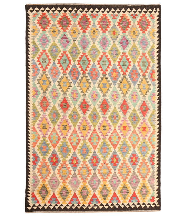304x203 cm Handwoven Traditional Kelim Area Rug Wool Carpet