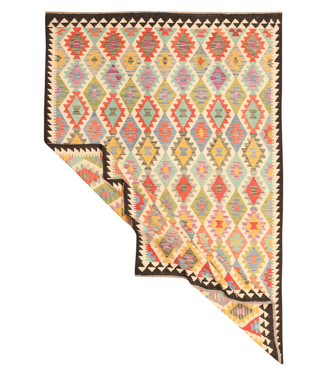 304x203 cm Handwoven Traditional Kelim Area Rug Wool Carpet