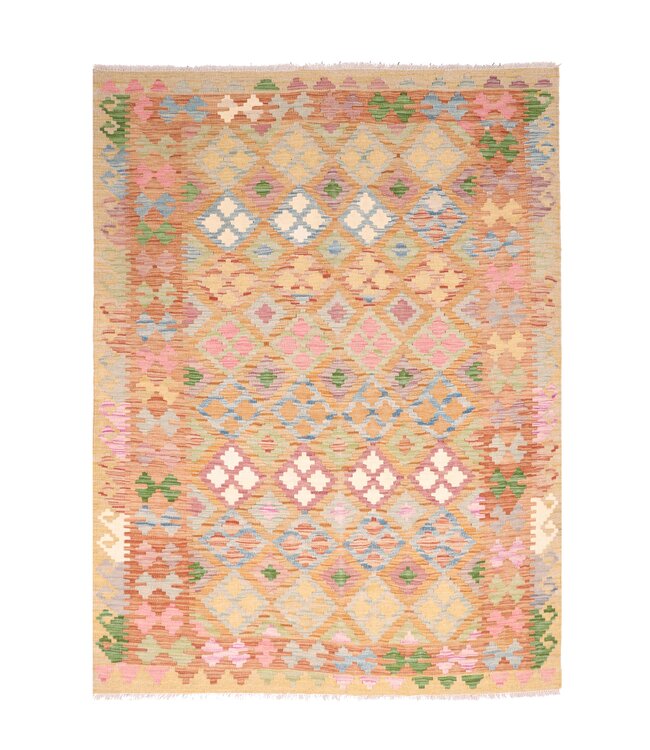205x153 cm Handgewebter Traditioneller Kelim Teppich Woll
