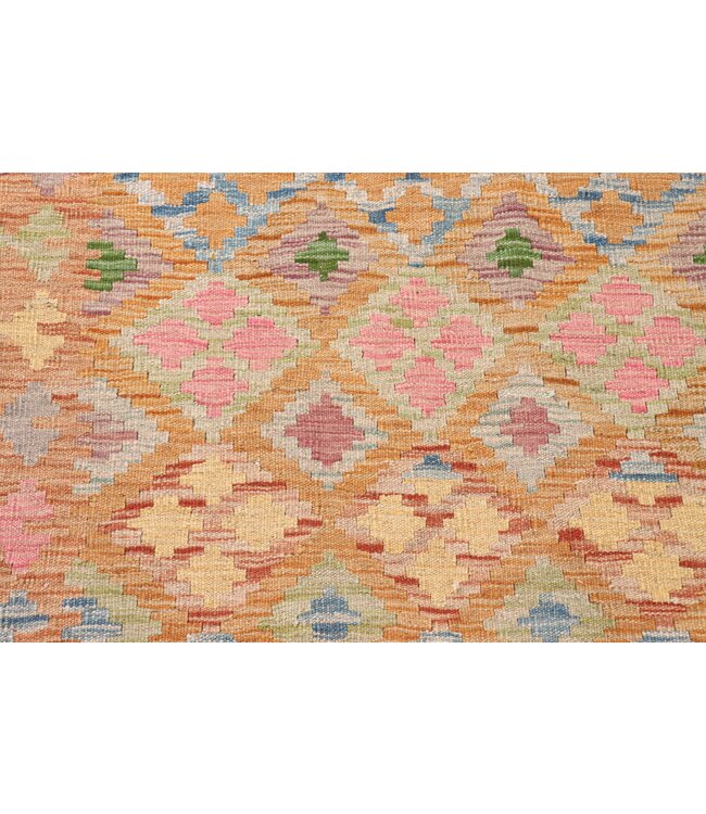 205x153 cm Handgeweven Traditionele Kelim Vloerkleed Wol Tapijt