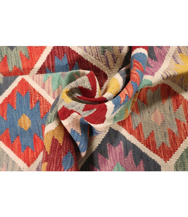 204x147 cm Handgewebter Traditioneller Kelim Teppich Woll