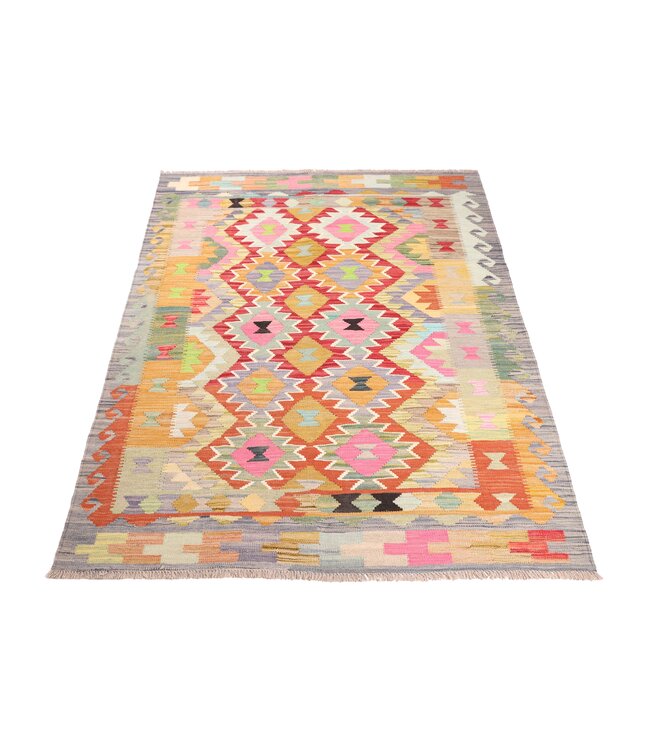 197x144 cm Handgewebter Traditioneller Kelim Teppich Woll