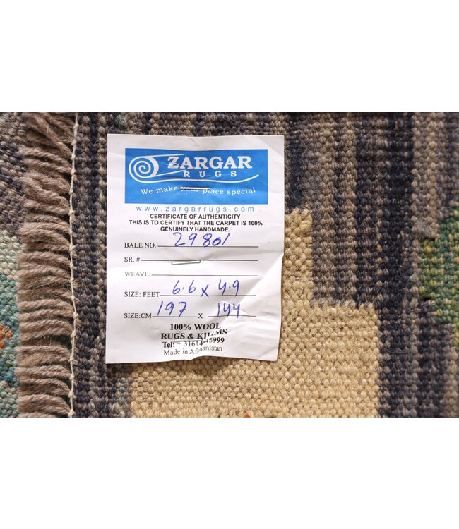 197x144 cm Handwoven Traditional Kelim Area Rug Wool Carpet