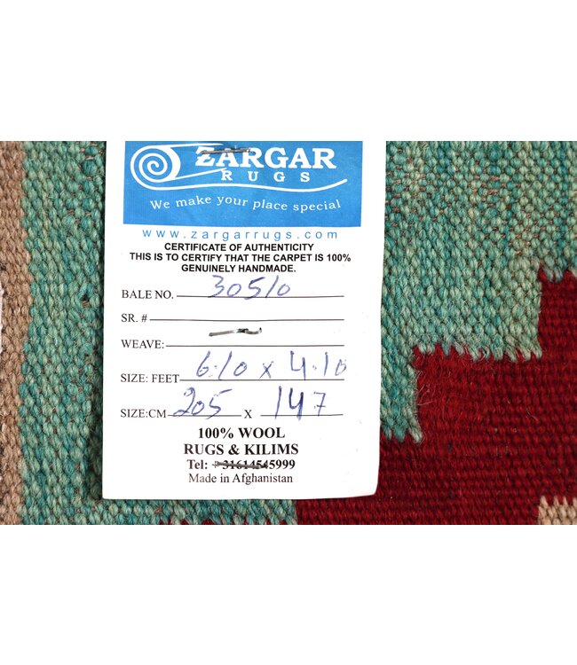 205x147 cm Handwoven Traditional Kelim Area Rug Wool Carpet