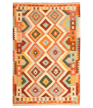 Kelimshop 300x197cm Handgewebter Traditioneller Kelim Teppich Woll