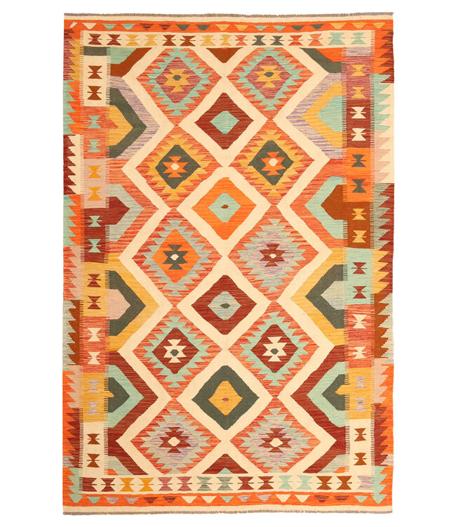 300x197cm Handwoven Traditional Kelim Area Rug Wool Carpet