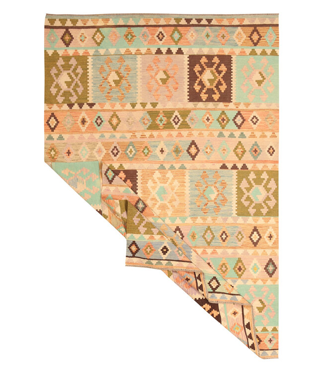 297x200cm Handwoven Traditional Kelim Area Rug Wool Carpet