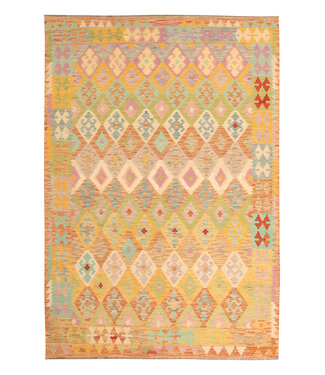 Kelimshop 298x202cm Handgewebter Traditioneller Kelim Teppich Woll