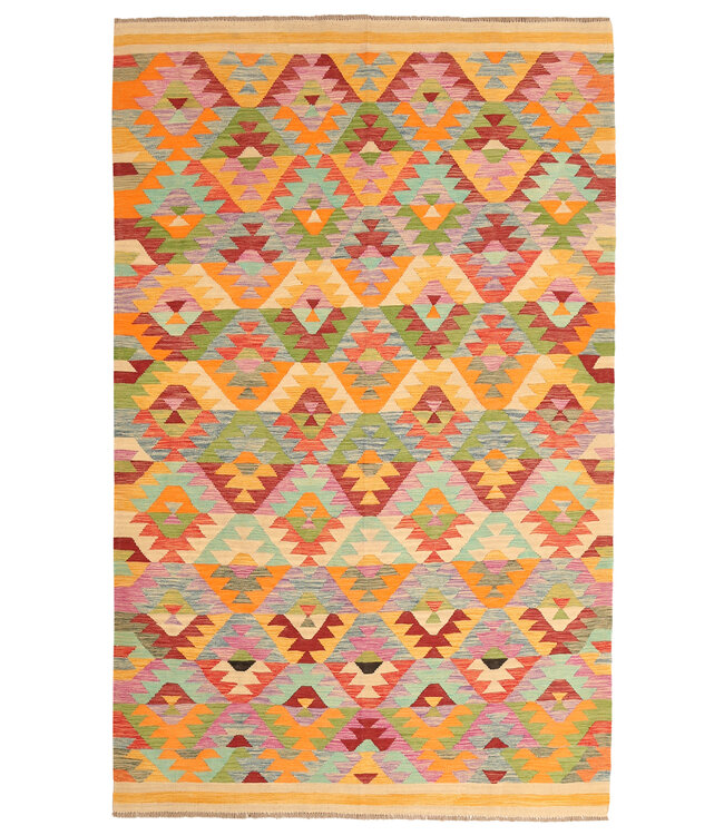 309x190cm Handgewebter Traditioneller Kelim Teppich Woll