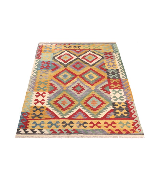 200x147 cm Handgewebter Traditioneller Kelim Teppich Woll