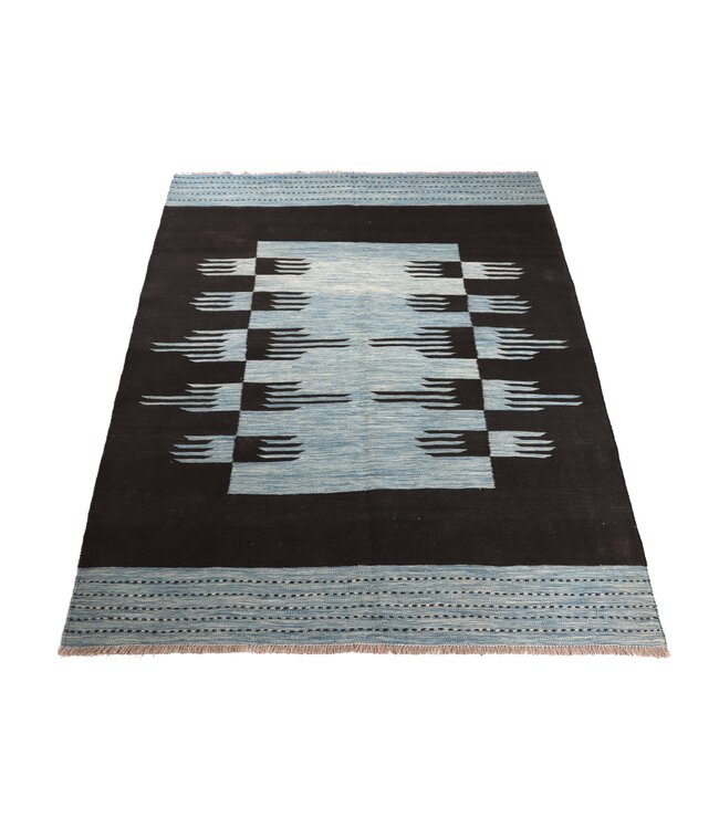 202x154 cm Handgeweven Moderne  Wollen Kelim Tapijt