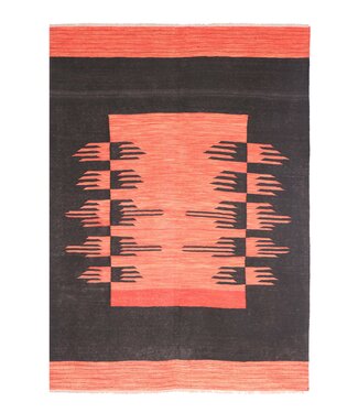 Kelimshop 211x157 cm Handgewebter Moderner  Woll-Kelim-Teppich