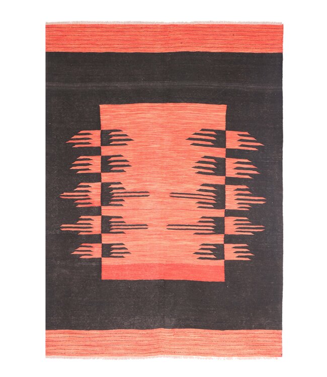 211x157 cm Handgewebter Moderner  Woll-Kelim-Teppich