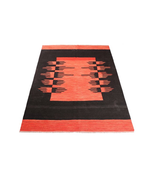 211x157 cm Handgewebter Moderner  Woll-Kelim-Teppich