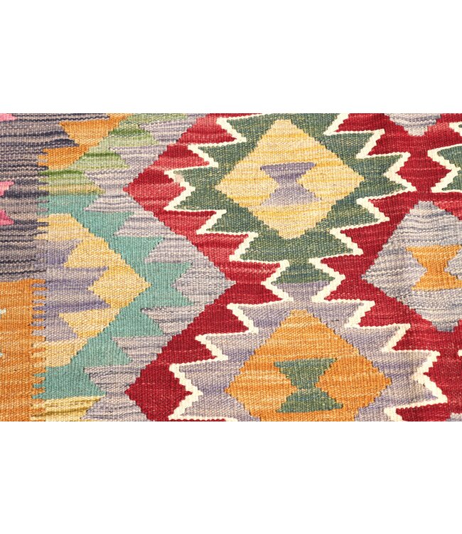 202x147 cm Handgeweven Traditionele Kelim Vloerkleed Wol Tapijt