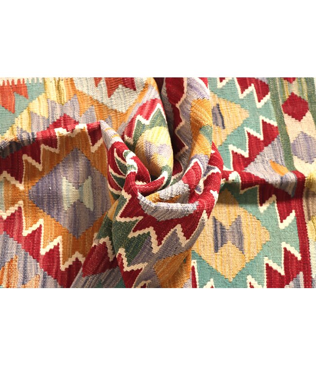 202x147 cm Handwoven Traditional Kelim Area Rug Wool Carpet