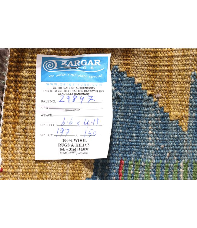 197x150 cm Handwoven Traditional Kelim Area Rug Wool Carpet