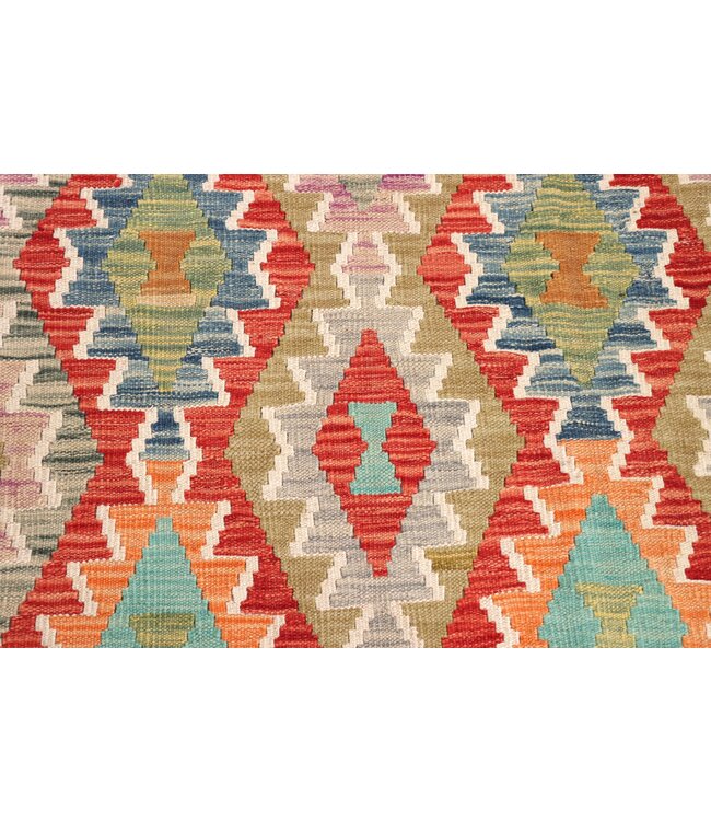 202x163 cm Handwoven Traditional Kelim Area Rug Wool Carpet