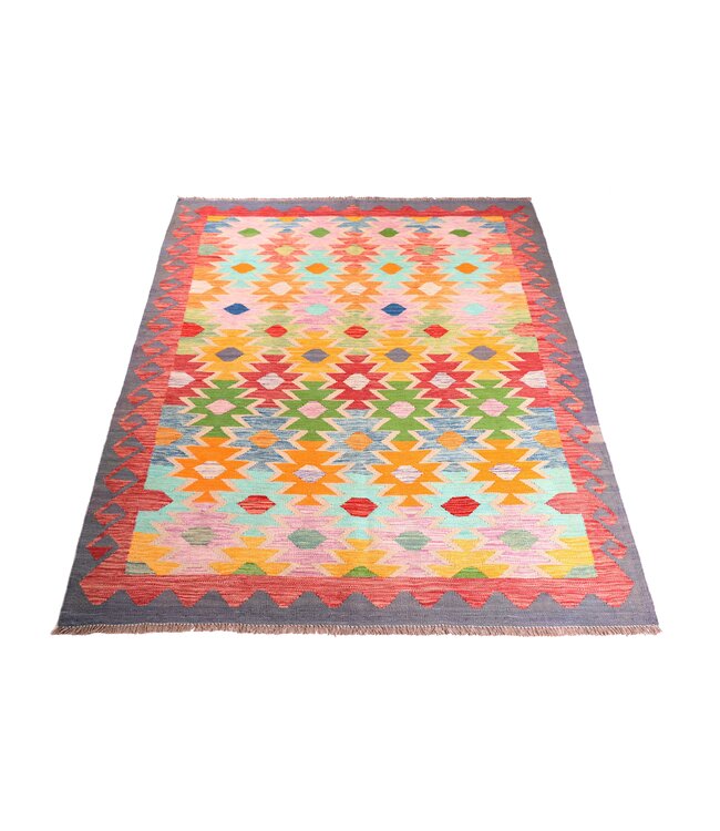 200x152 cm Handgewebter Traditioneller Kelim Teppich Woll