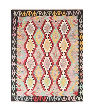 Kelimshop 198x157 cm Handgewebter Traditioneller Kelim Teppich Woll