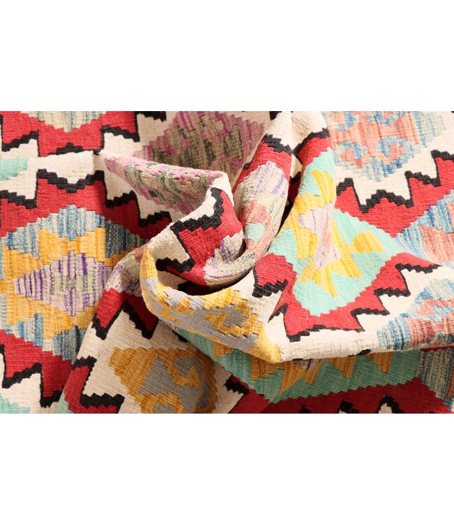 198x157 cm Handwoven Traditional Kelim Area Rug Wool Carpet