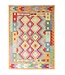 Kelimshop 198x148 cm Handgewebter Traditioneller Kelim Teppich Woll