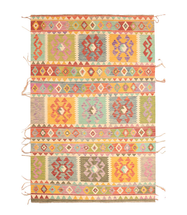 302x200cm Handwoven Traditional Kelim Area Rug Wool Carpet