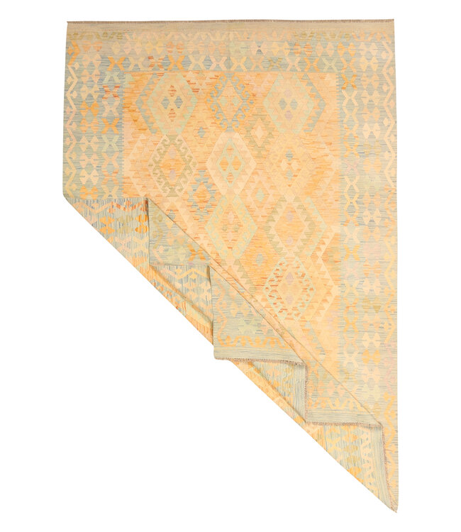 298x200cm Handwoven Traditional Kelim Area Rug Wool Carpet