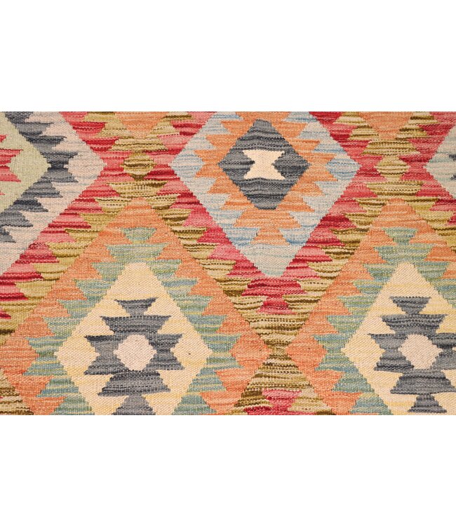 186x124 cm Handgewebter Traditioneller Kelim Teppich Woll