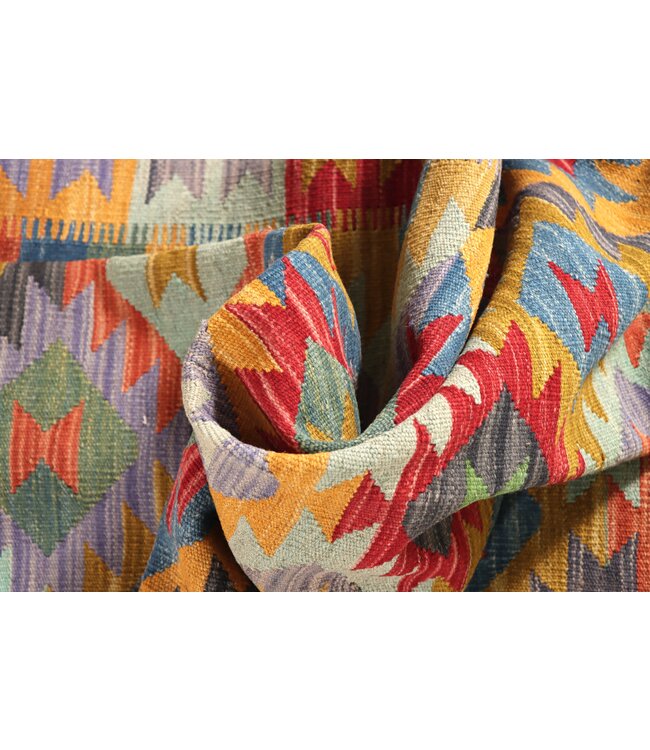 200x147 cm Handgewebter Traditioneller Kelim Teppich Woll