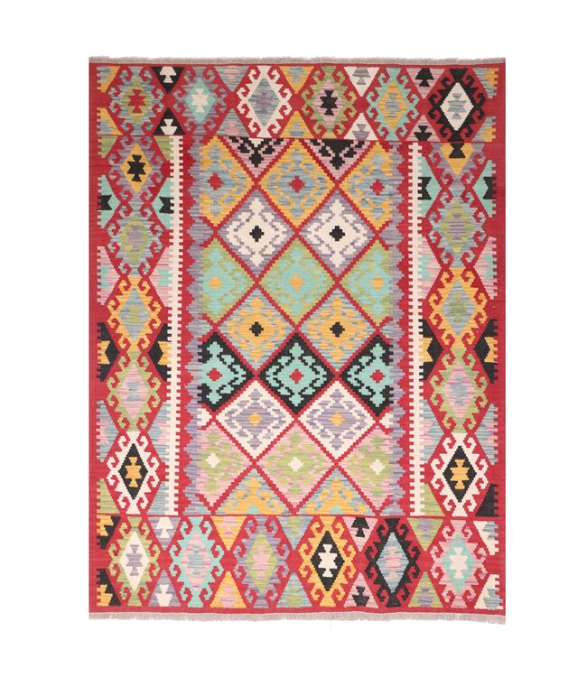 199x154 cm Handgewebter Traditioneller Kelim Teppich Woll