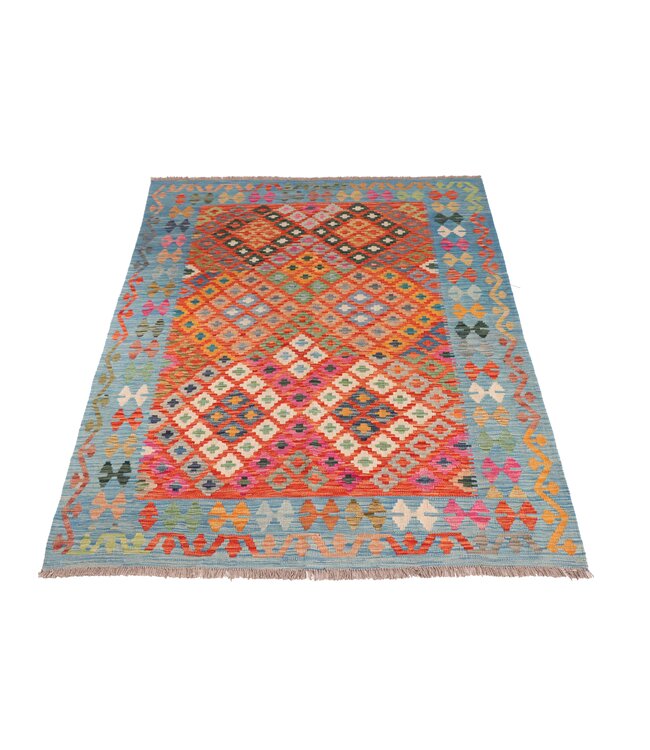 206x157 cm Handgewebter Traditioneller Kelim Teppich Woll