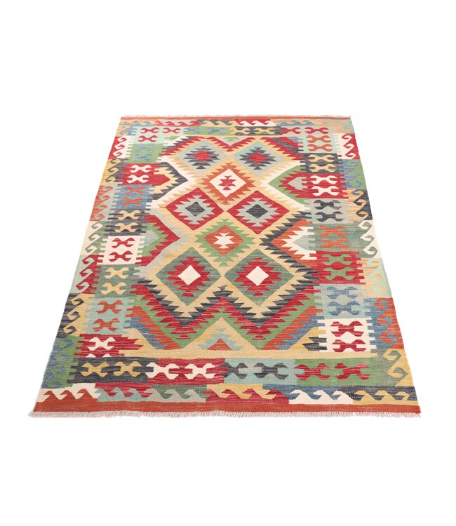 200x156 cm Handwoven Traditional Kelim Area Rug Wool Carpet
