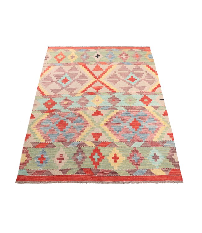 197x151 cm Handwoven Traditional Kelim Area Rug Wool Carpet