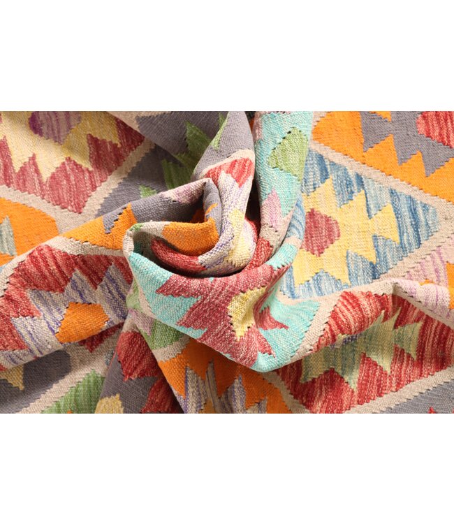 198x155 cm Handwoven Traditional Kelim Area Rug Wool Carpet