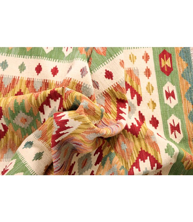 203x157 cm Handgewebter Traditioneller Kelim Teppich Woll