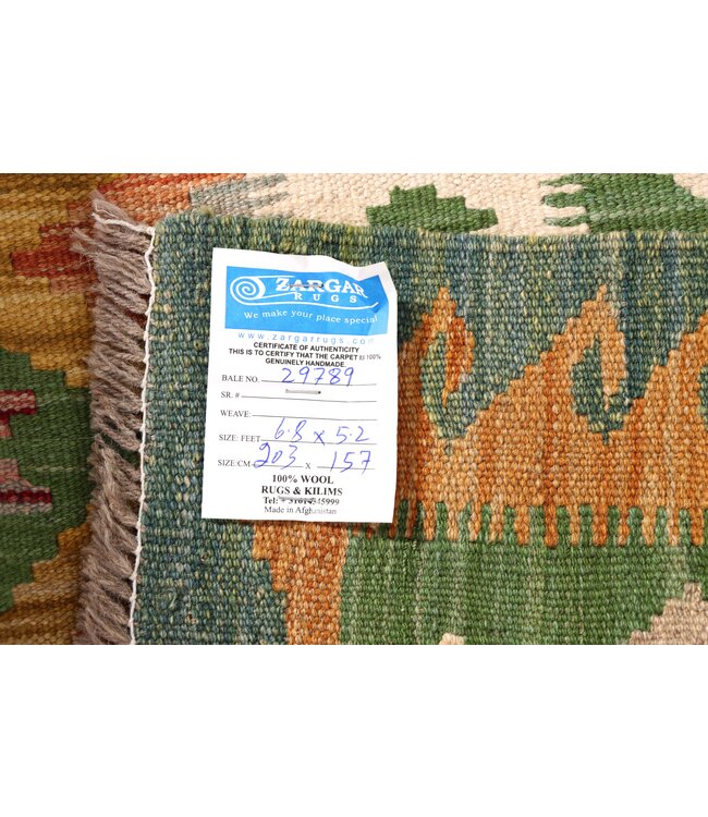 203x157 cm Handgewebter Traditioneller Kelim Teppich Woll