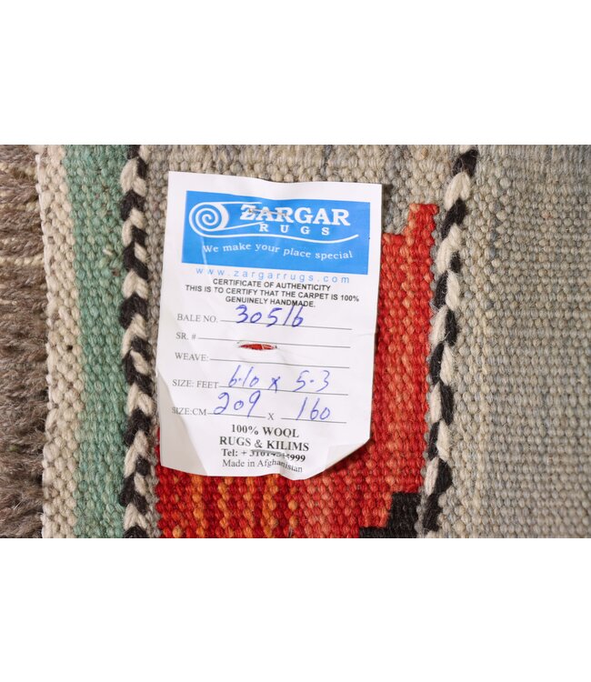 209x160 cm Handwoven Traditional Kelim Area Rug Wool Carpet