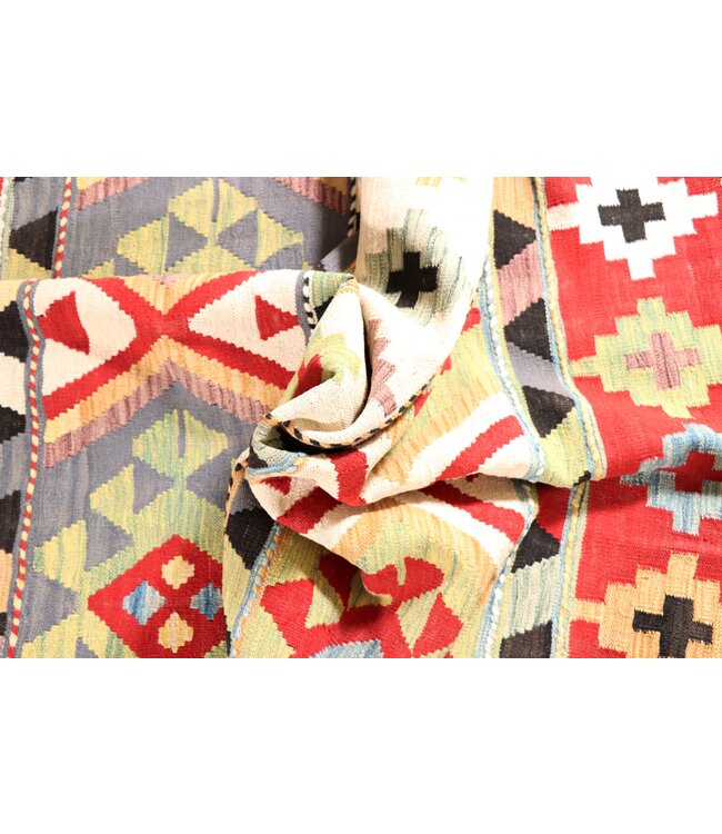 203x151 cm Handwoven Traditional Kelim Area Rug Wool Carpet