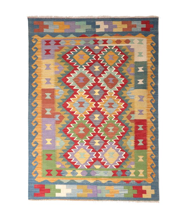 200x149 cm Handgewebter Traditioneller Kelim Teppich Woll