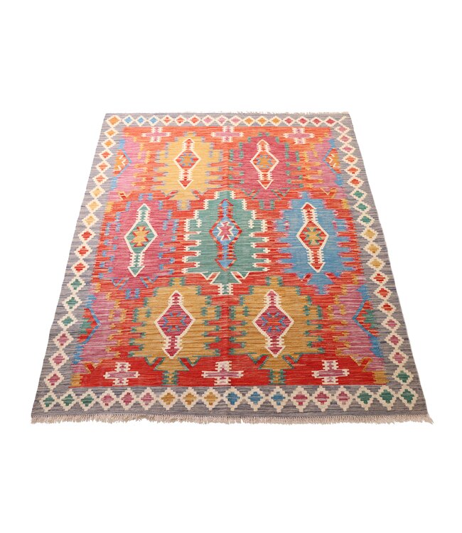 193x152 cm Handwoven Traditional Kelim Area Rug Wool Carpet