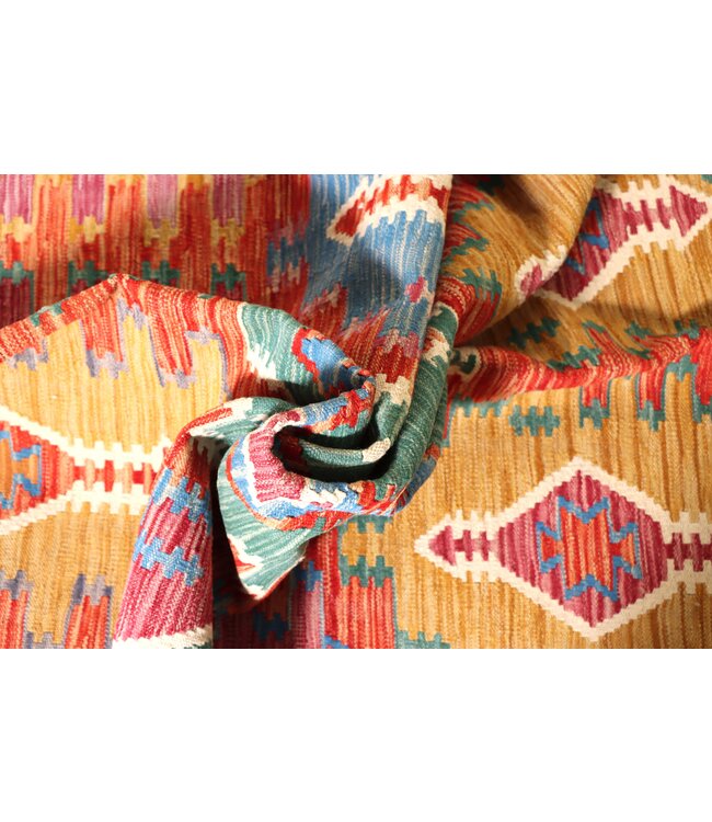 193x152 cm Handgewebter Traditioneller Kelim Teppich Woll