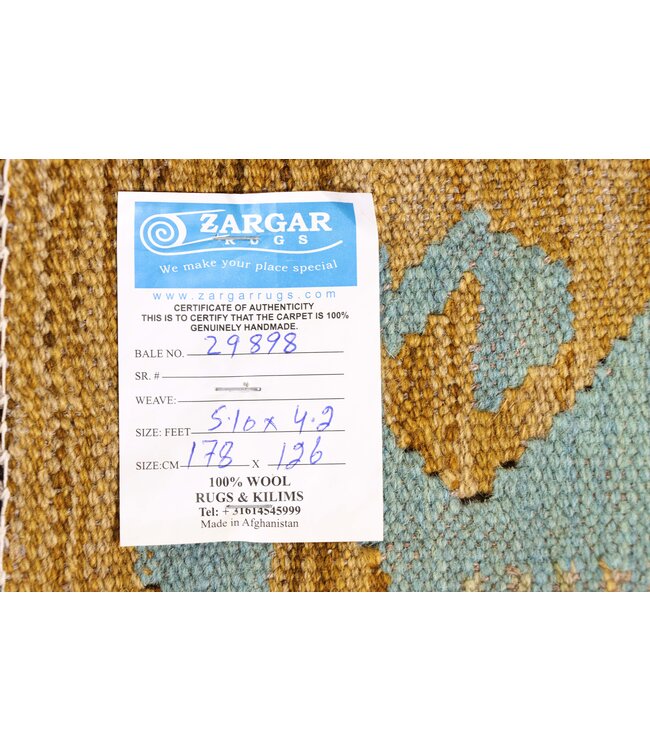 178x126 cm Handwoven Traditional Kelim Area Rug Wool Carpet