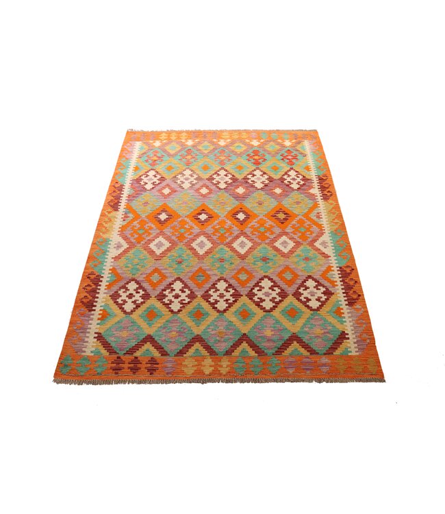 208x155 cm Handgewebter Traditioneller Kelim Teppich Woll