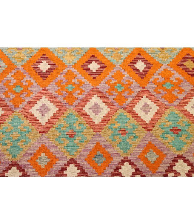 208x155 cm Handwoven Traditional Kelim Area Rug Wool Carpet