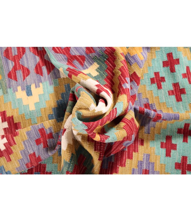 212x155 cm Handwoven Traditional Kelim Area Rug Wool Carpet